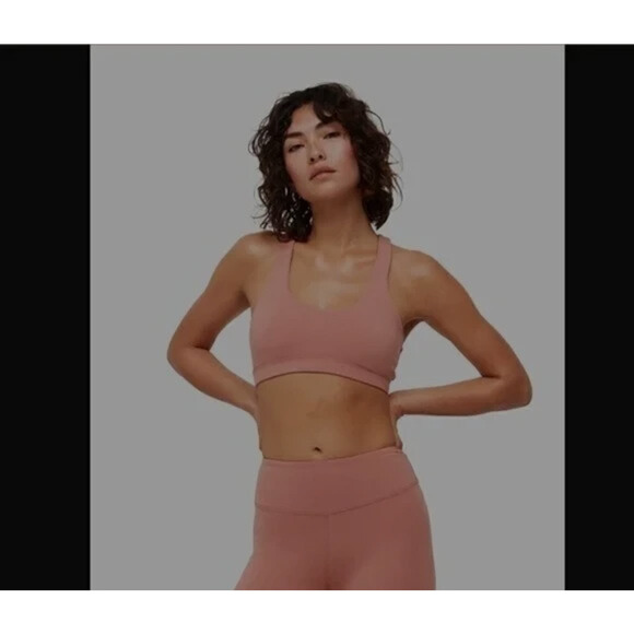 Mate the Label Women's Organic Stretch Sports Bra ROSE XS NEW! $58 - Picture 3 of 4